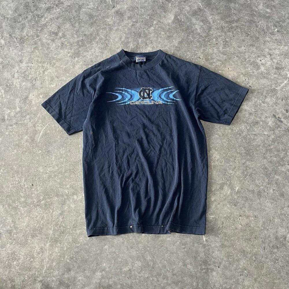 Vintage North Carolina UNC Tar Heels Shirt Mens Large Blue Champs